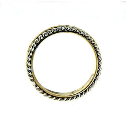 Rope Design Diamond Gold Band Ring - Castafiore
