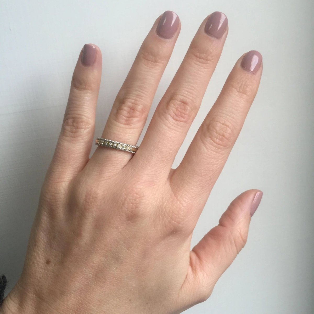 Rope Motif Diamond Gold Band Ring - Castafiore