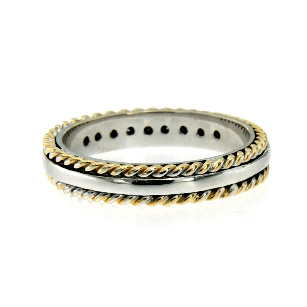 Rope Motif Diamond Gold Band Ring - Castafiore