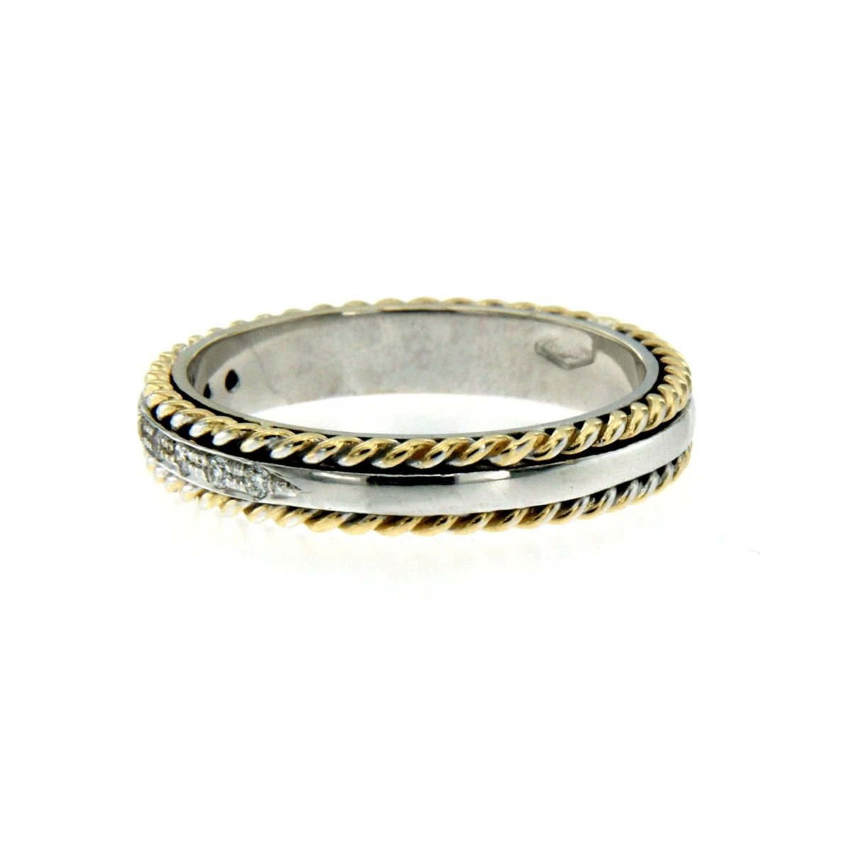 Rope Motif Diamond Gold Band Ring - Castafiore