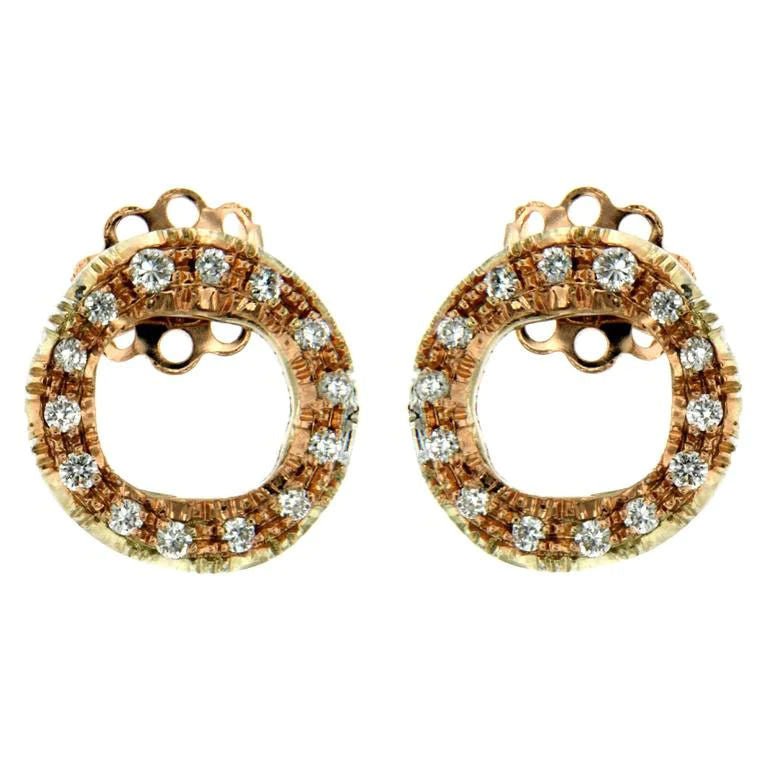 Rose Gold Circle Earrings - Castafiore