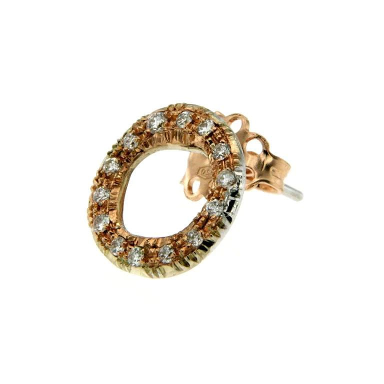 Rose Gold Circle Earrings - Castafiore