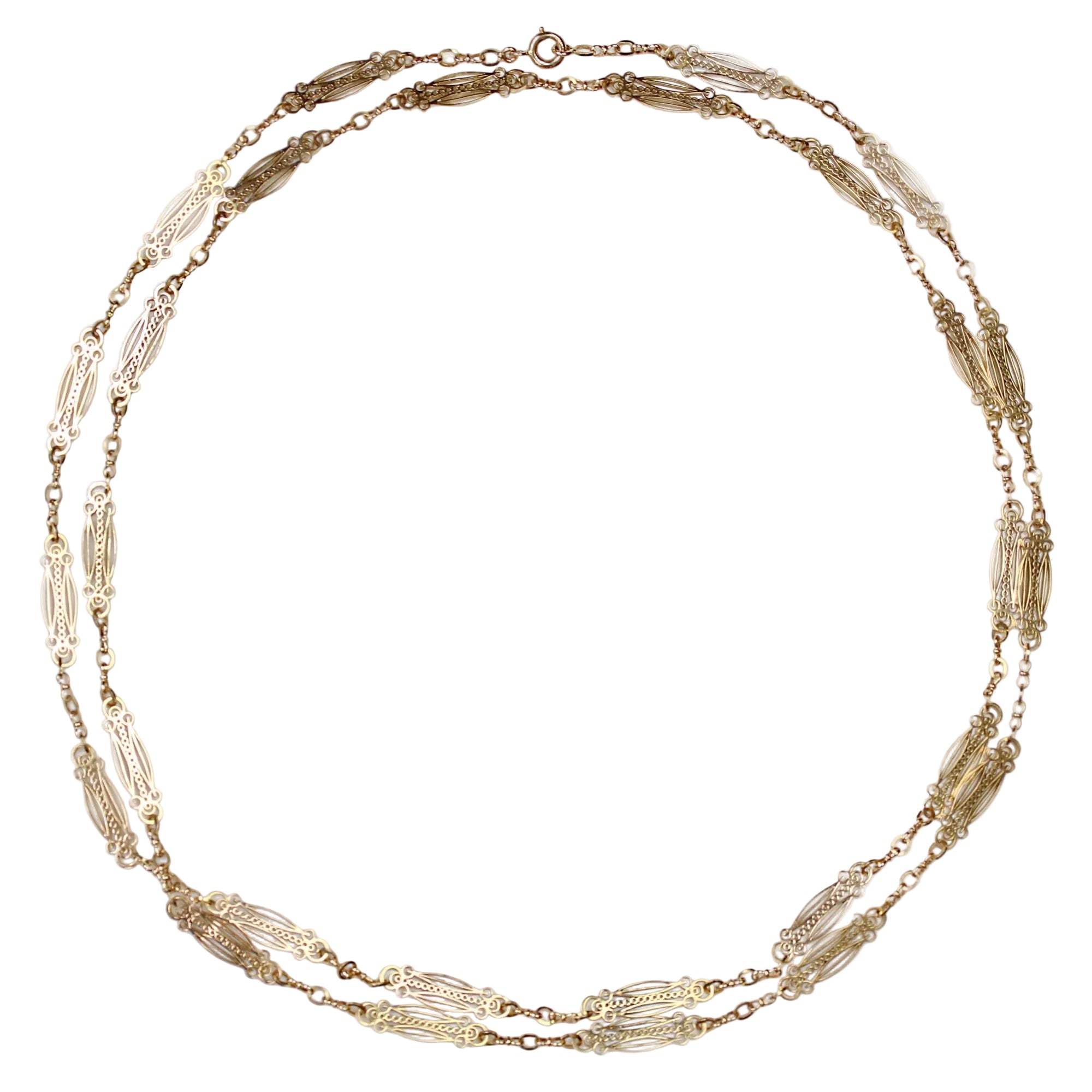 Sautoir ancien en or Art nouveau