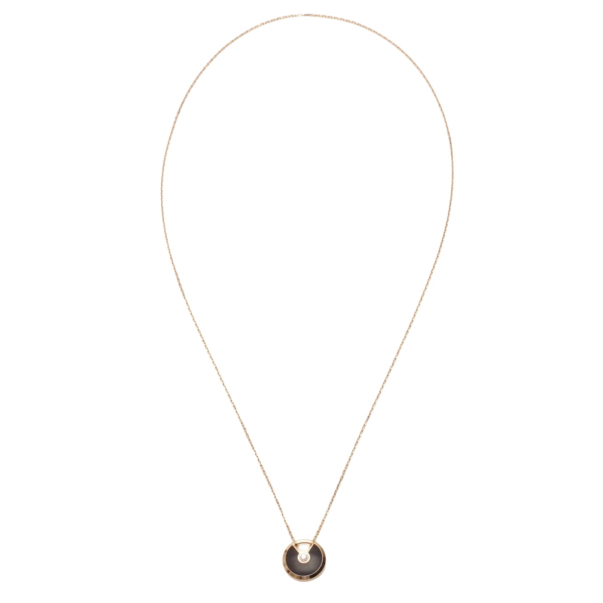 Sautoir Cartier Amulette PM en or rose et bois d'amourette - Castafiore