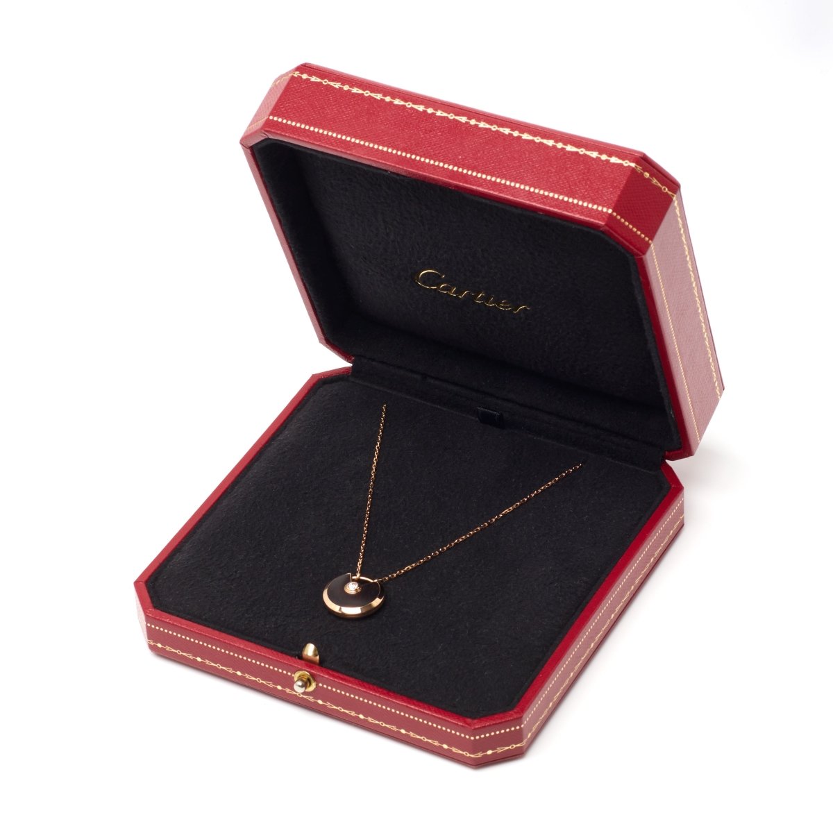 Sautoir Cartier Amulette PM en or rose et bois d'amourette - Castafiore