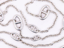 Sautoir Hermès vintage chaîne d’ancre, modèle farandole en argent - Castafiore