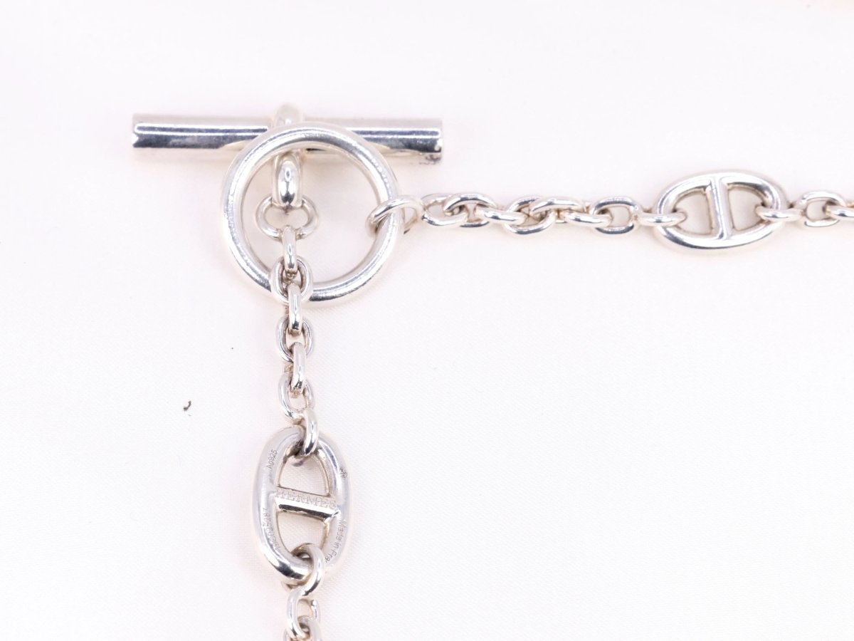 Sautoir Hermès vintage chaîne d’ancre, modèle farandole en argent - Castafiore
