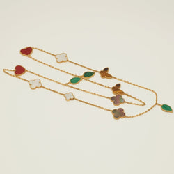 Sautoir Van Cleef & Arpels Lucky Alhambra 12 motifs en or jaune VCARD80100 - Castafiore