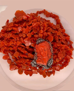 Sciacca - Collier victorien multibrins en corail - Castafiore