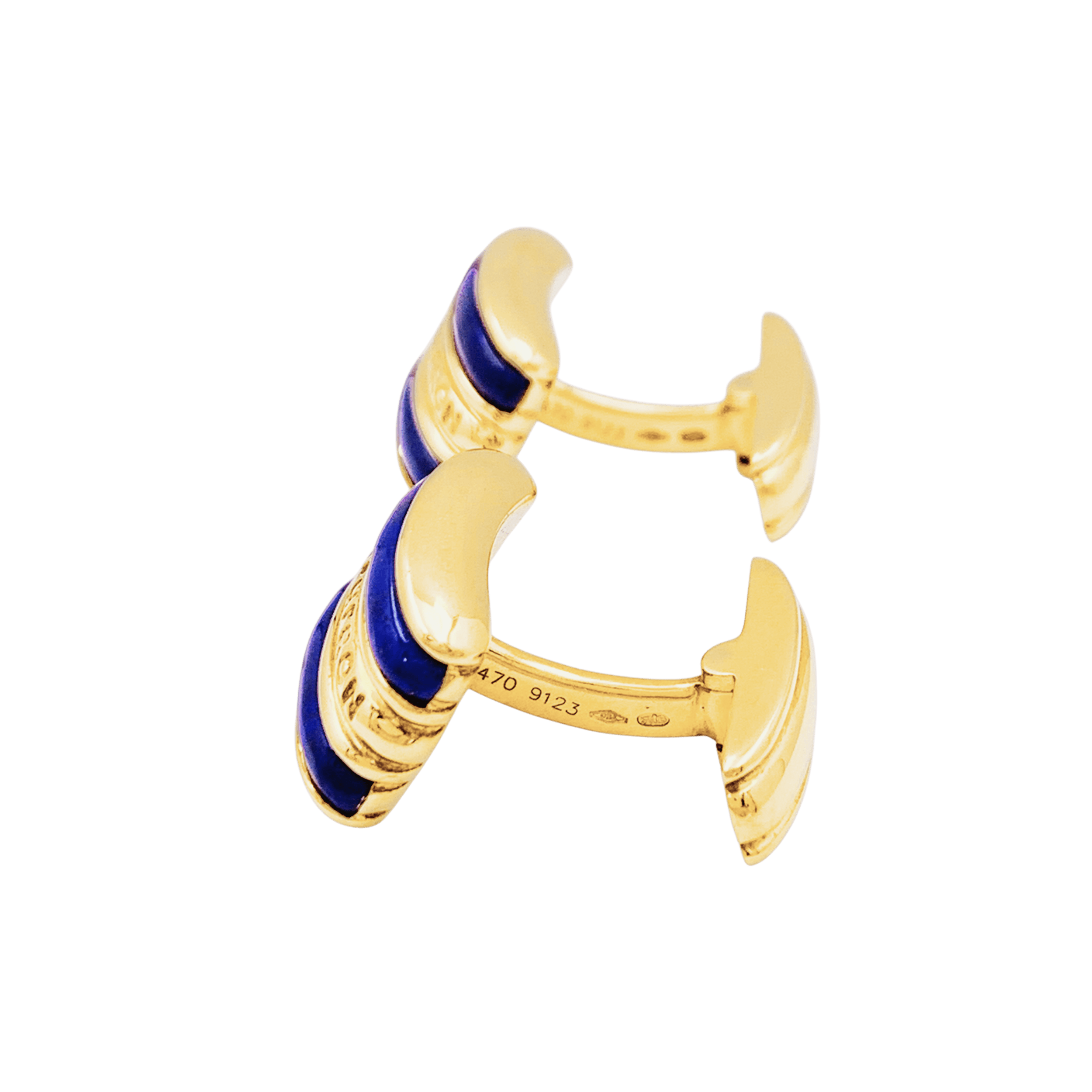 Boutons de manchette Boucheron, or jaune, lapis lazuli.