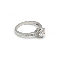 Solitaire accompagné - Or blanc et Diamant 1,27 cts - Castafiore