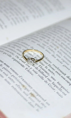 Solitaire Ancien Diamant 0,35Ct Or et Platine - Castafiore