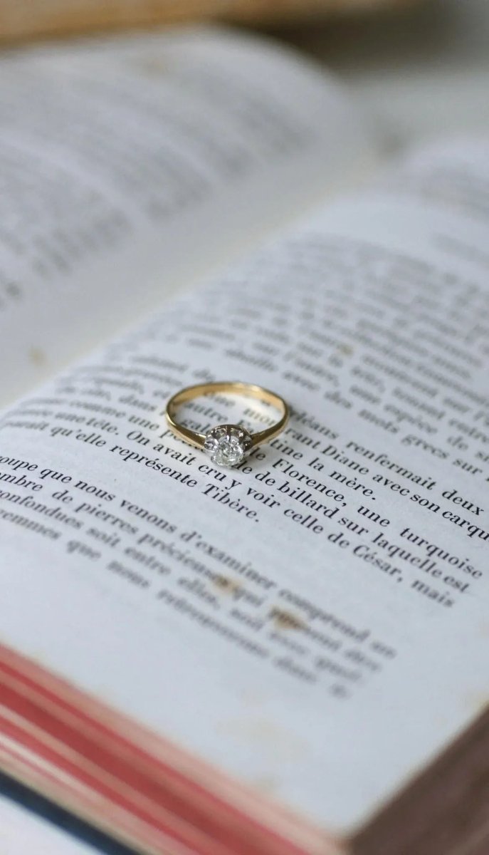 Solitaire Ancien Diamant 0,35Ct Or et Platine - Castafiore