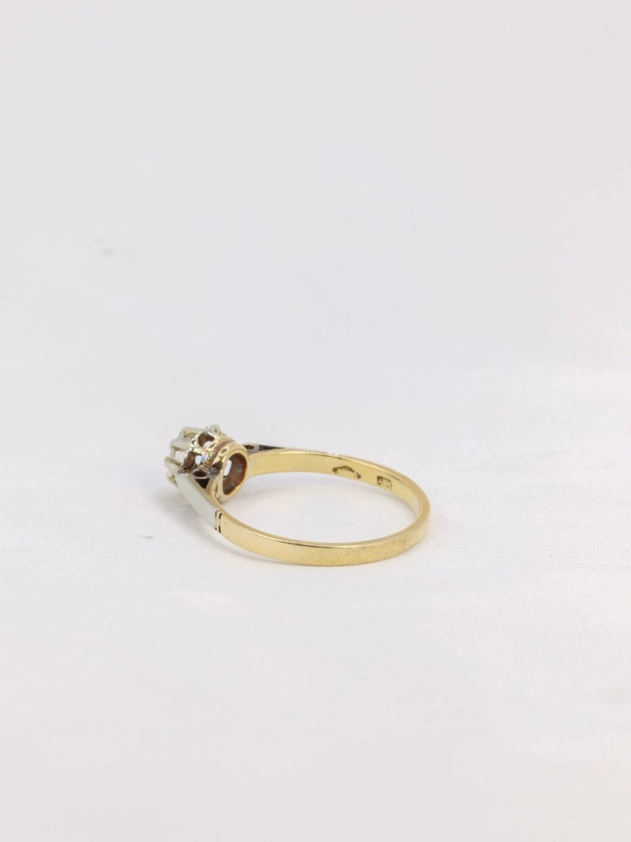 Solitaire ancien or diamant taille rose 0,1 ct - Castafiore