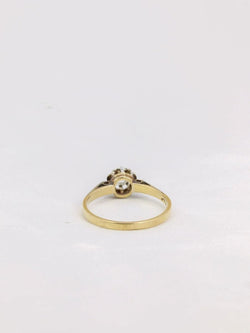 Solitaire ancien or diamant taille rose 0,1 ct - Castafiore