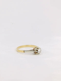 Solitaire ancien or diamant taille rose 0,1 ct - Castafiore