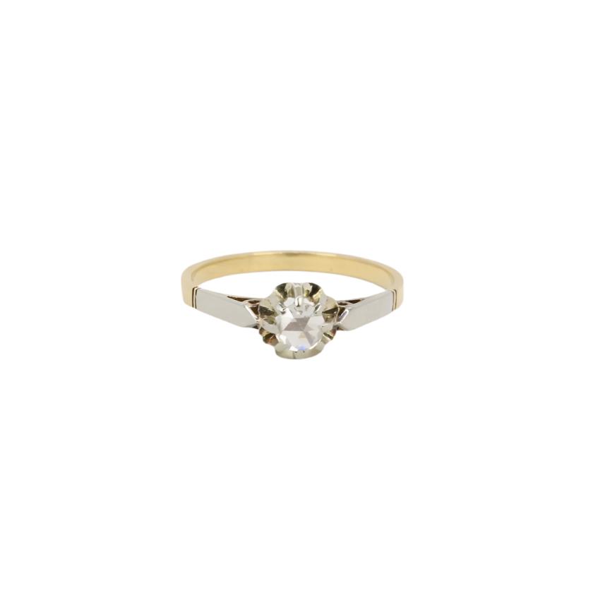 Solitaire ancien or diamant taille rose 0,1 ct - Castafiore