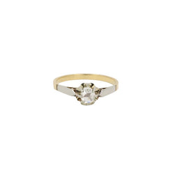 Solitaire ancien or diamant taille rose 0,1 ct - Castafiore