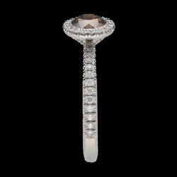 Solitaire De Beers en Platine AURA avec diamant Fancy Dark Brown de 2020. Full set. Taille 55. - Castafiore