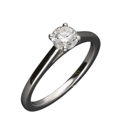 Solitaire De Beers en Platine DB Classic avec diamant brillant de 0,40 Cts H - SI2 de 2016. Full set. taille 48. - Castafiore