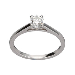 Solitaire De Beers en Platine DB Classic avec diamant brillant de 0,40 Cts H - SI2 de 2016. Full set. taille 48. - Castafiore