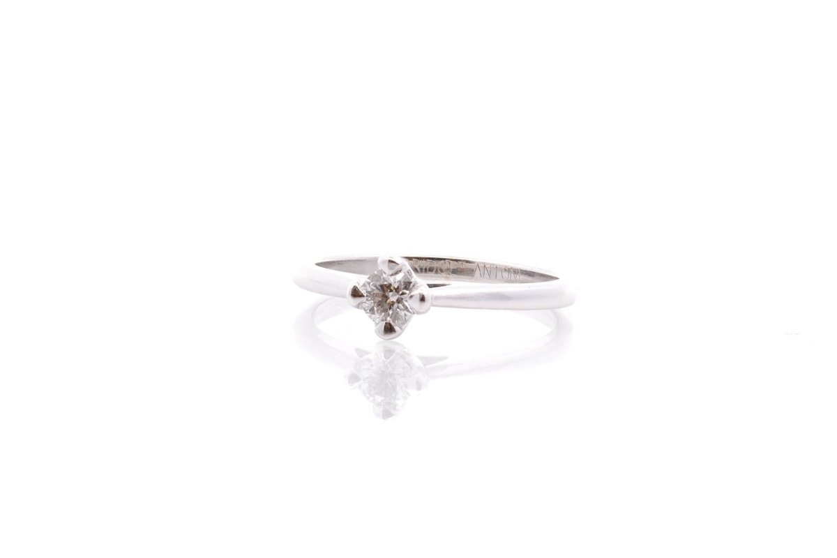 Solitaire diamant en or blanc 18k - Castafiore