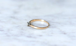 Solitaire diamant sur or rose et argent - Castafiore