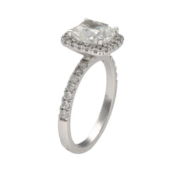 Solitaire Diamant taille Coussin de 1,80 Cts H - SI1 (GIA) en or 14 k. Taille 50. - Castafiore