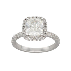 Solitaire Diamant taille Coussin de 1,80 Cts H - SI1 (GIA) en or 14 k. Taille 50. - Castafiore