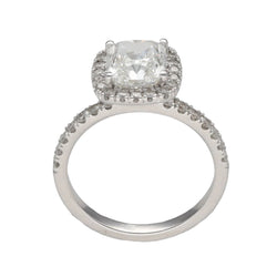 Solitaire Diamant taille Coussin de 1,80 Cts H - SI1 (GIA) en or 14 k. Taille 50. - Castafiore