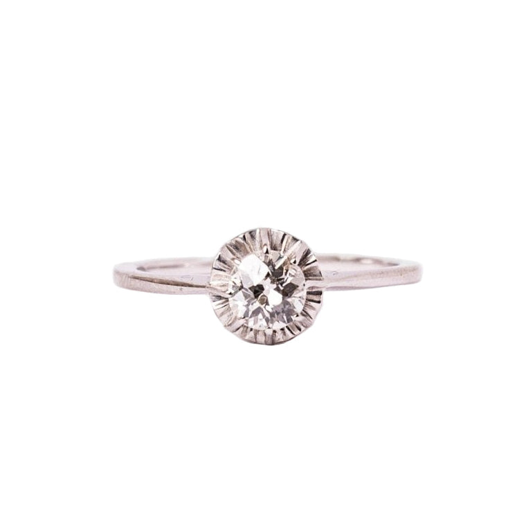 Solitaire en or blanc et diamant - Castafiore