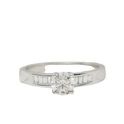 Solitaire en or blanc et diamant rond de 0,52 ct - Castafiore