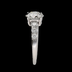 Solitaire en or gris 18K avec diamant brillant de 1,73 ct H - SI2 (HRD) - Castafiore