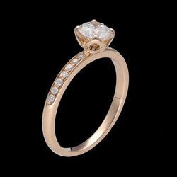 Solitaire Fred "Delphine" en or rose 18K avec diamants brillants – Taille 52 – Full Set 2021 - Castafiore