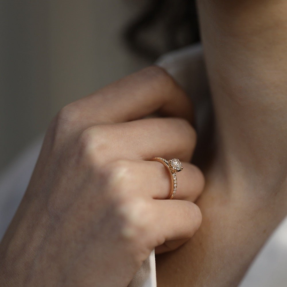 Solitaire Fred "Delphine" en or rose 18K avec diamants brillants – Taille 52 – Full Set 2021 - Castafiore