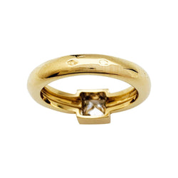 Solitaire Fred Paris diamant princesse, or jaune. - Castafiore