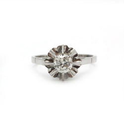 Solitaire - Or blanc et diamant - Castafiore