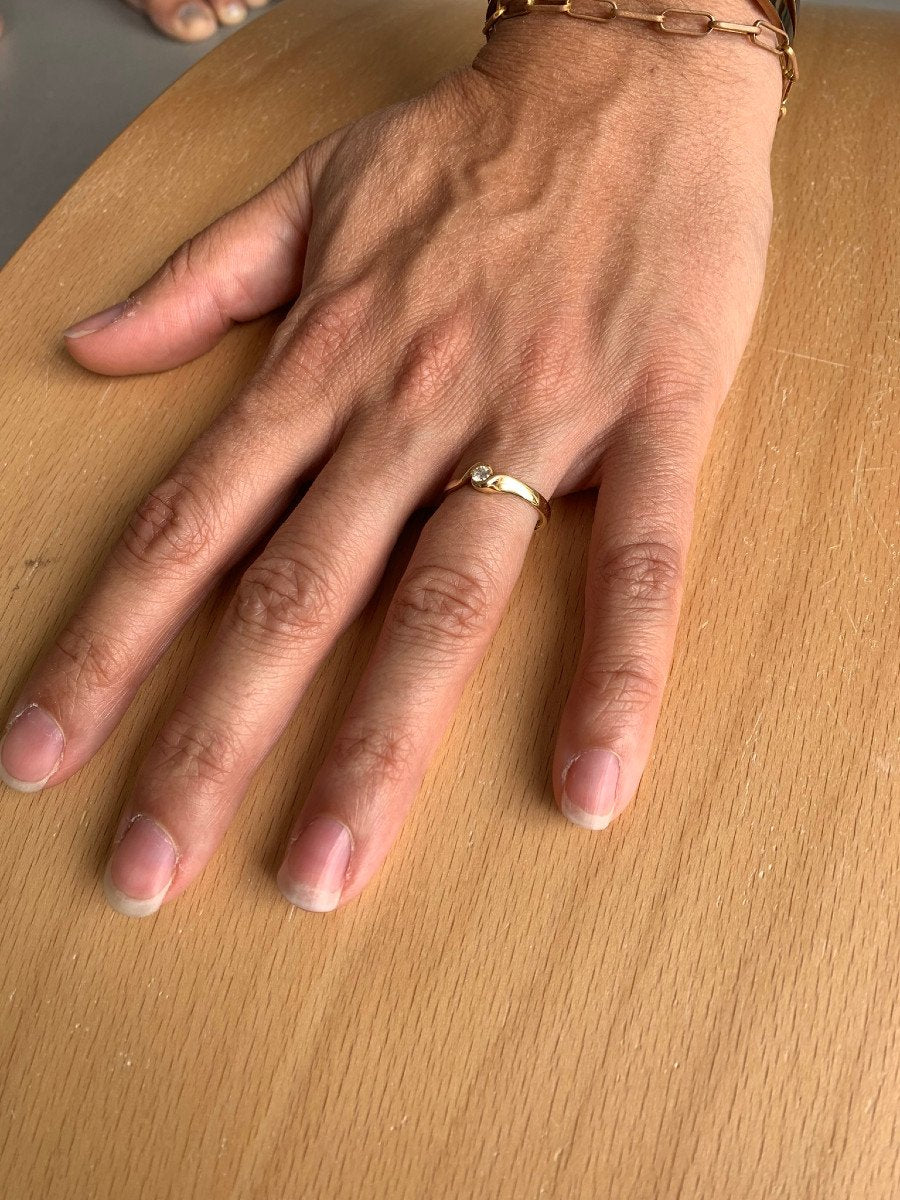 Solitaire Or Jaune Et Diamant - Castafiore