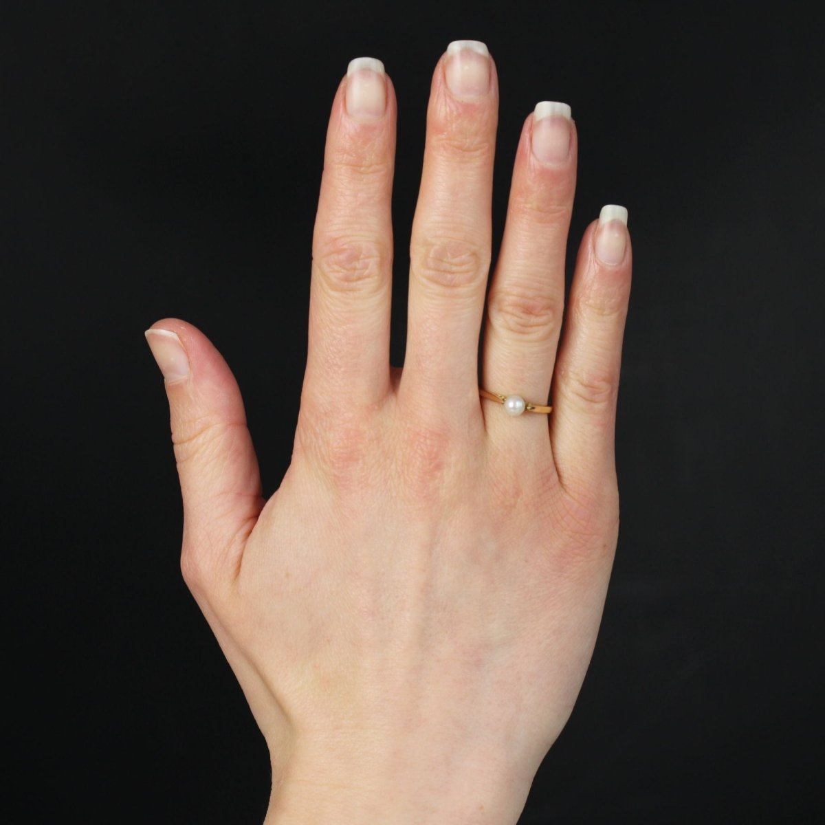 Solitaire or jaune perle de culture - Castafiore