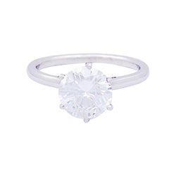 Solitaire platine, diamant 1,71 carat. - Castafiore