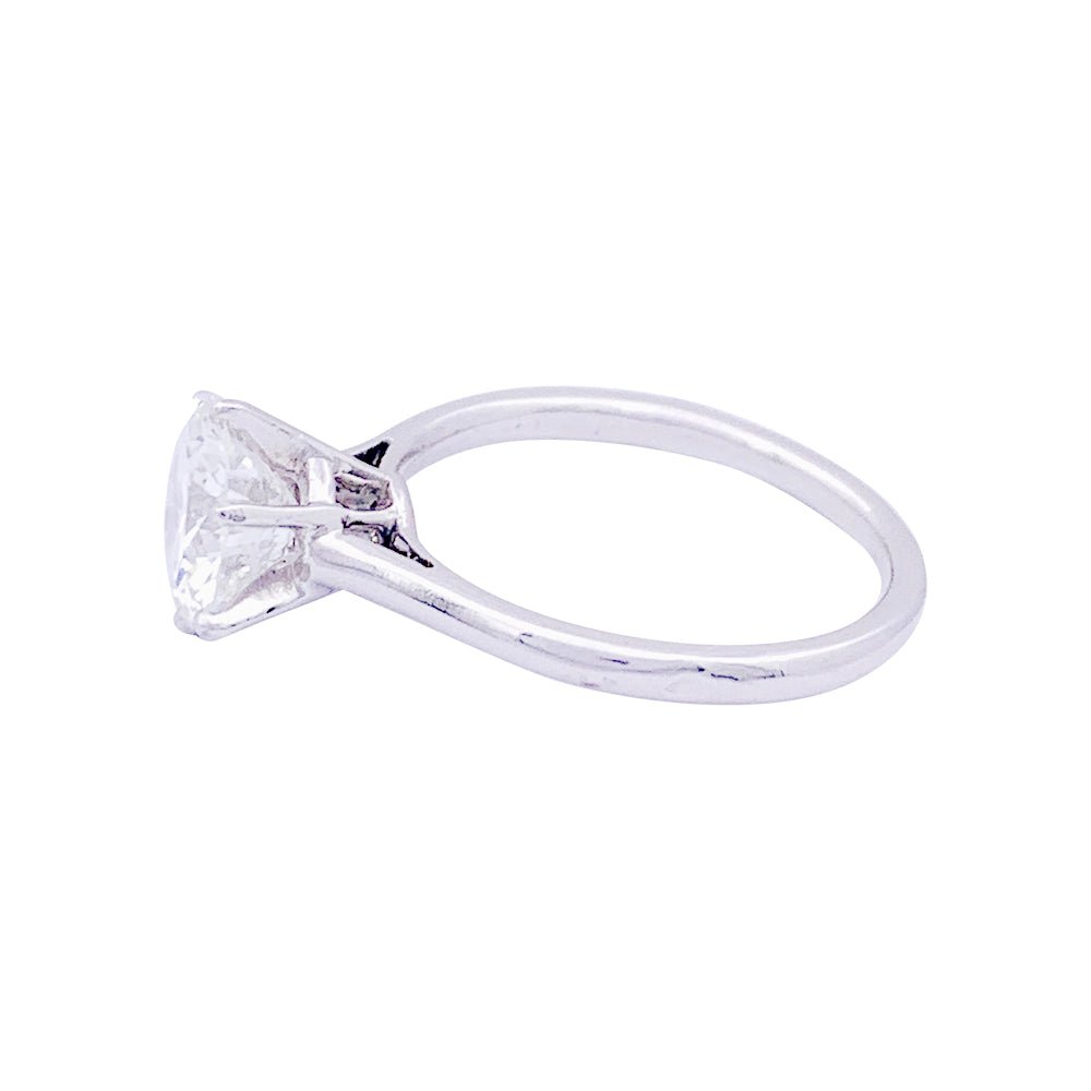 Solitaire platine, diamant 1,71 carat. - Castafiore