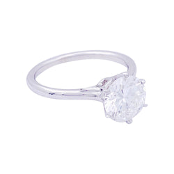 Solitaire platine, diamant 1,71 carat. - Castafiore