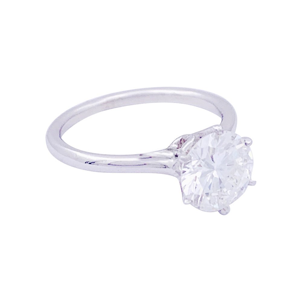Solitaire platine, diamant 1,71 carat. - Castafiore