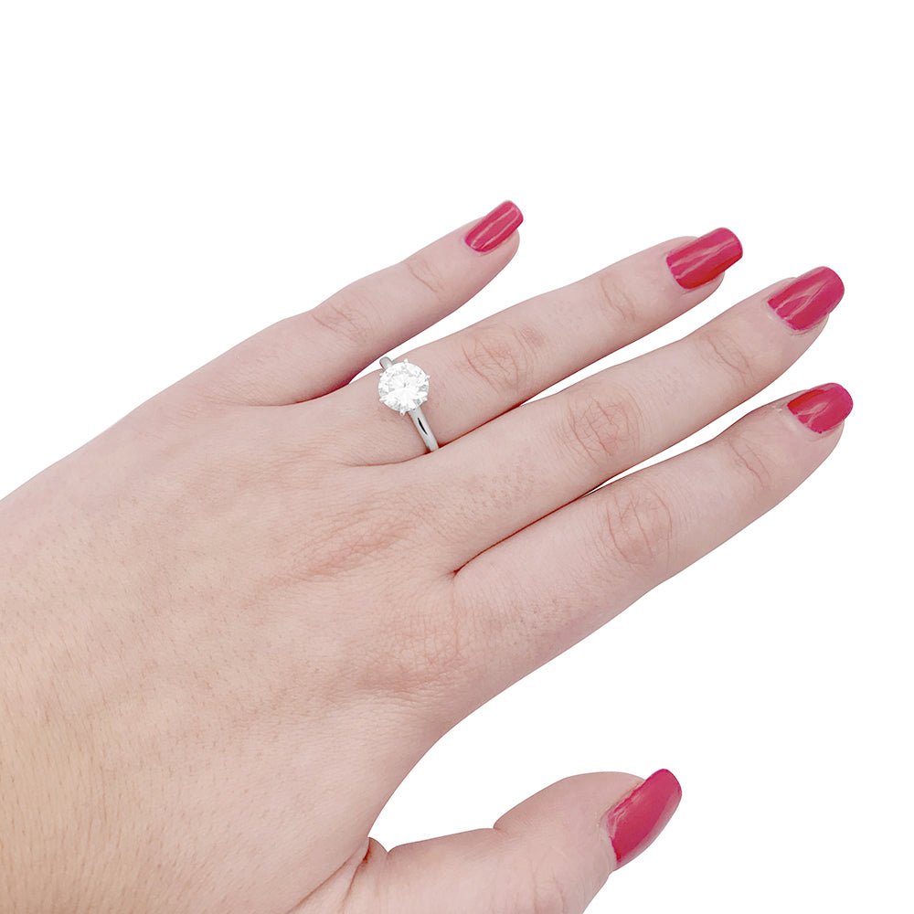 Solitaire platine, diamant 1,71 carat. - Castafiore