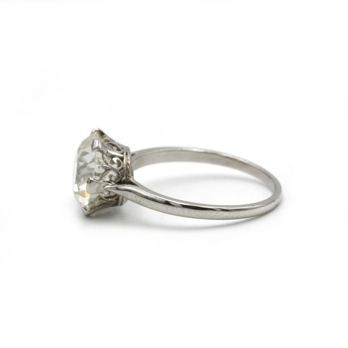 Solitaire - Platine et diamants - Castafiore