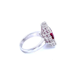SSEF Certified 3.80 Carat Ruby Diamond Gold Ring - Castafiore