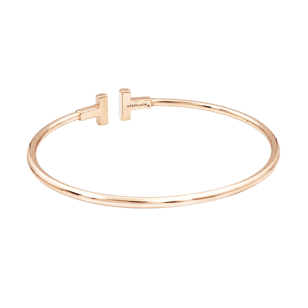 Bracelet Tiffany & Co., collection "Tiffany T", modèle «Wire », or rose.