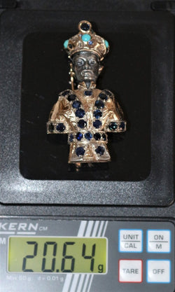 Tête de Maure ou Moretto en or jaune et argent - Castafiore