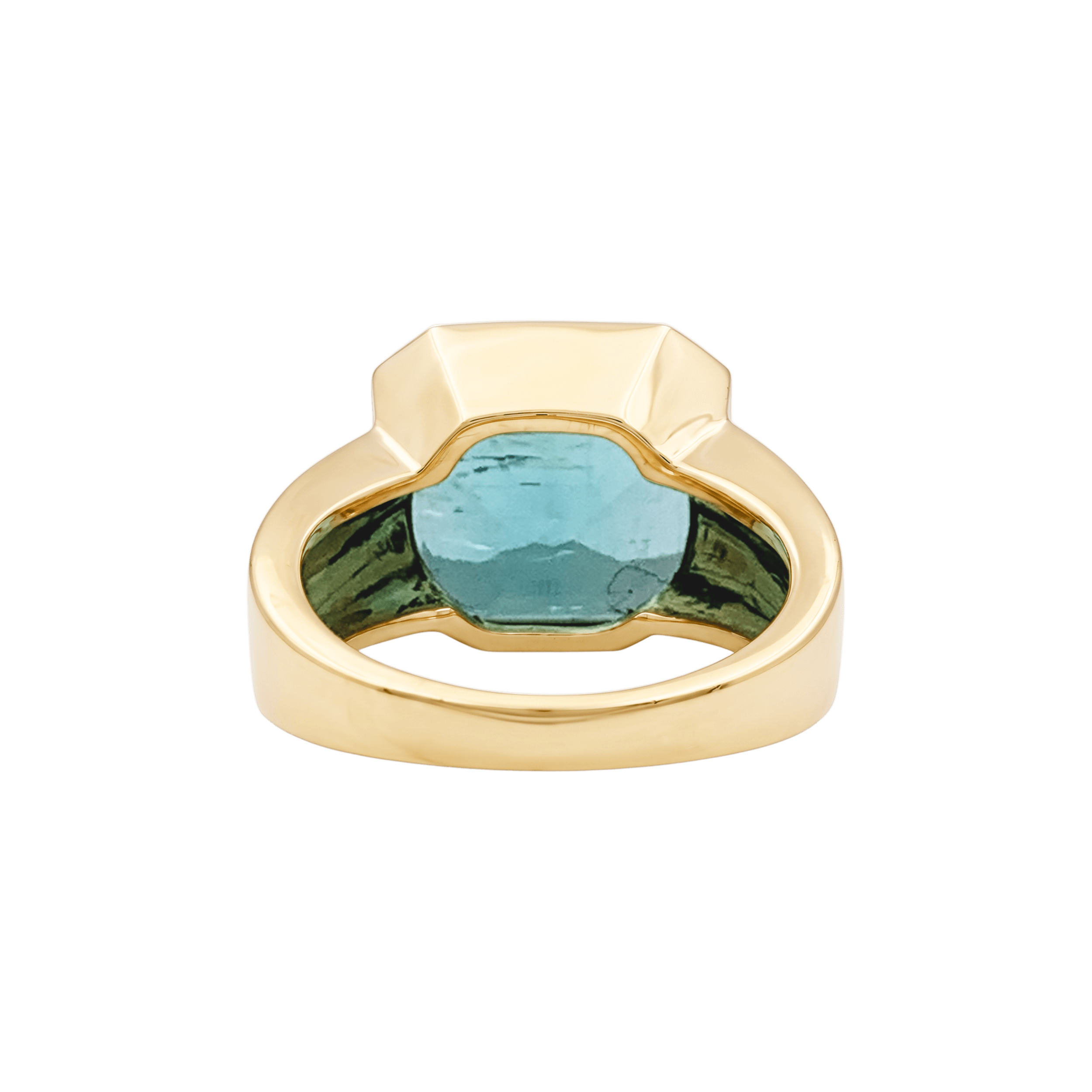 Bague chevalière or jaune et émeraude.