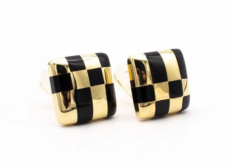 Tiffany & Co 1982 Angela Cummings Earrings in 18k Gold with black jade - Castafiore